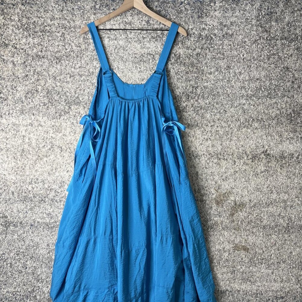 Pilcro Dress Womens 1X Blue Sleeveless Swing Maxi Scoop Neck Anthropologie Plus - Picture 3 of 10